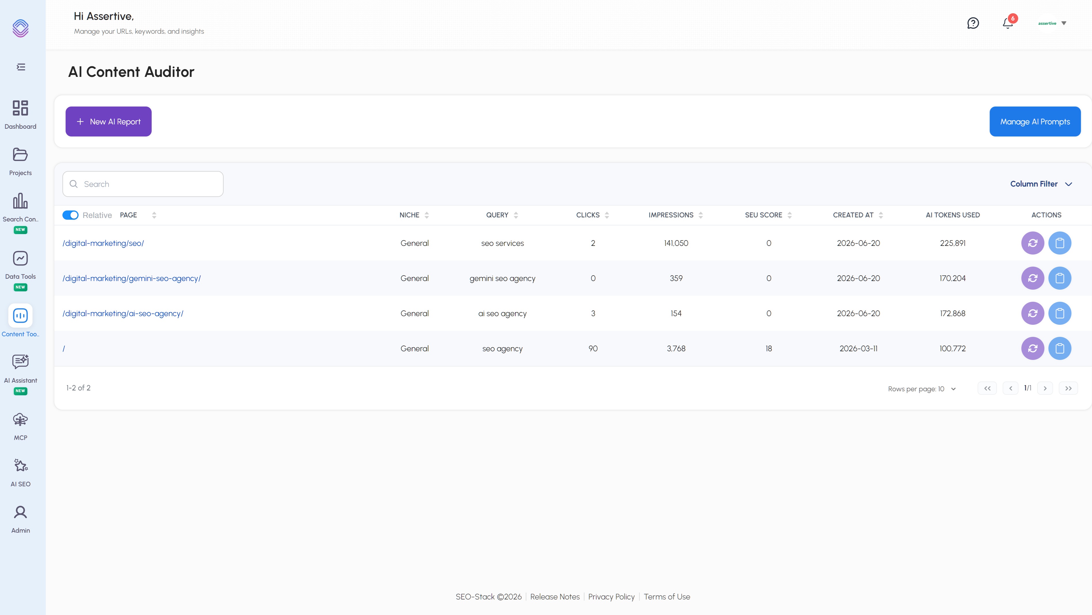 AI Content Auditor Interface
